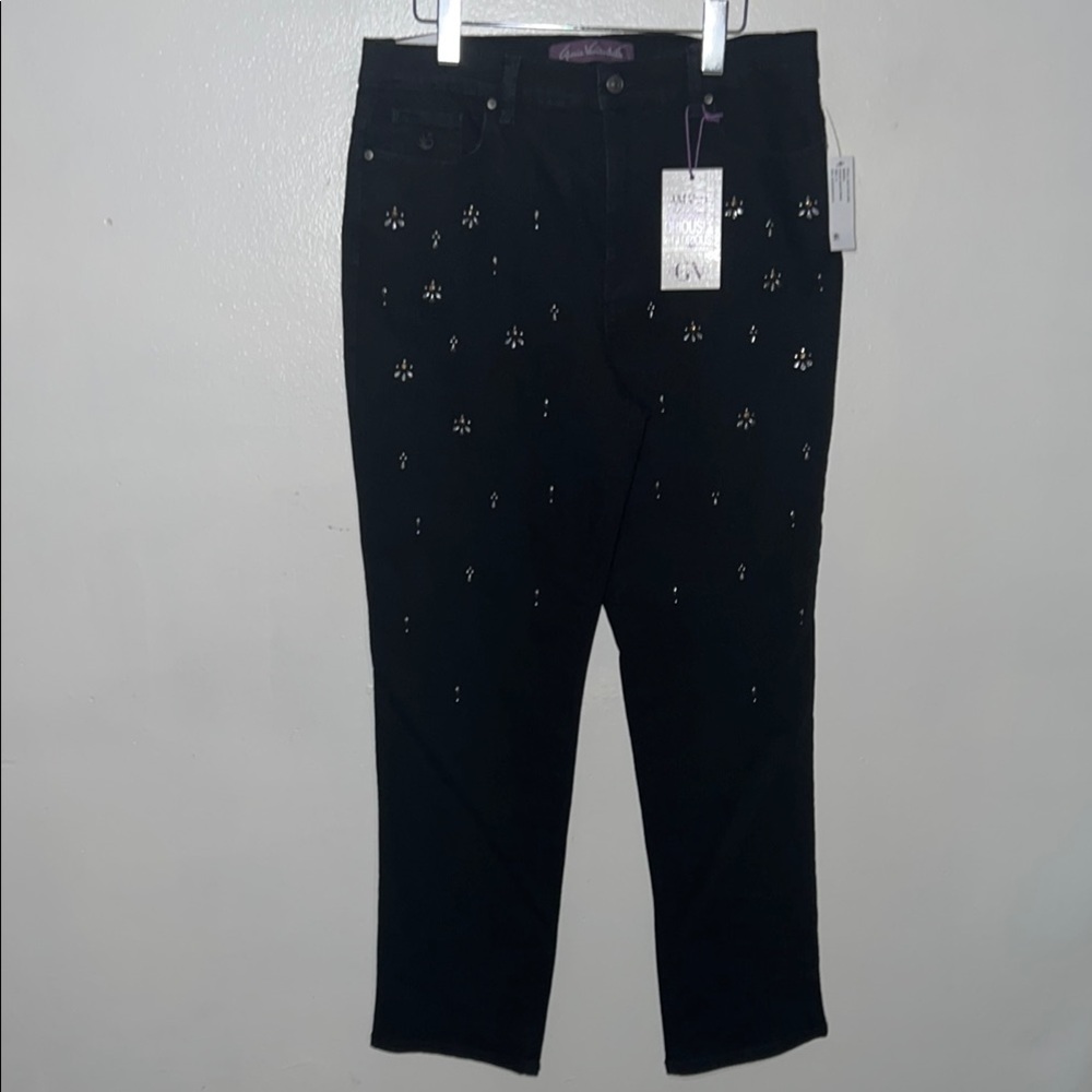 Gloria Vanderbilt Black Embellished Jeans